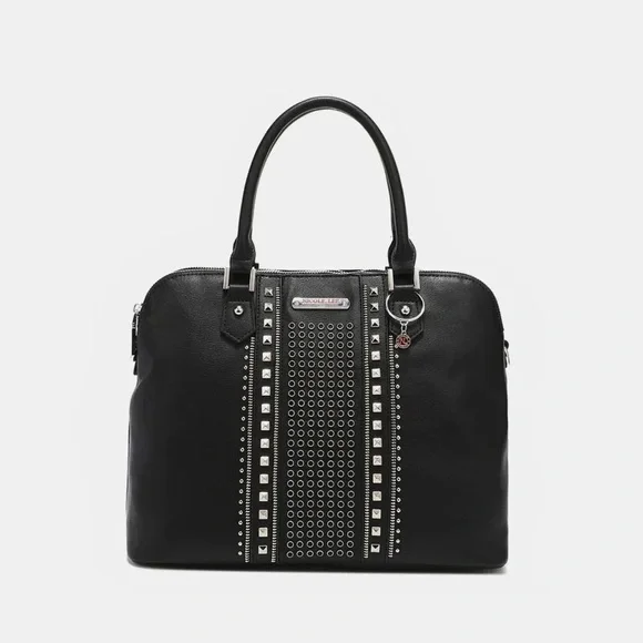 Studded Decor Handbag Brown